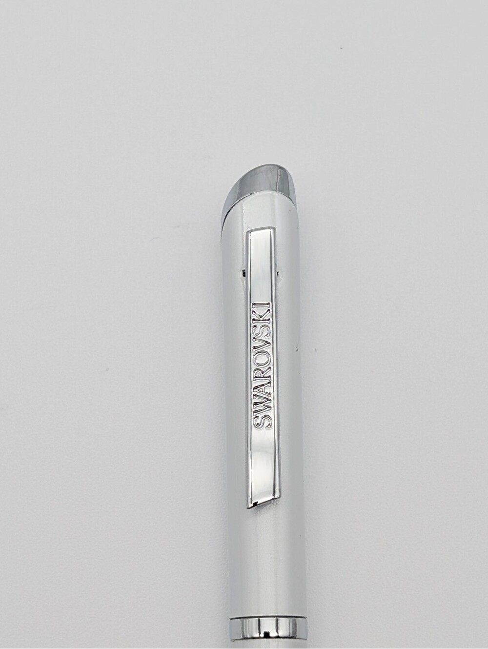 Swarovski Crystalline Stylus Ballpoint Pen - White & Chrome - No Box